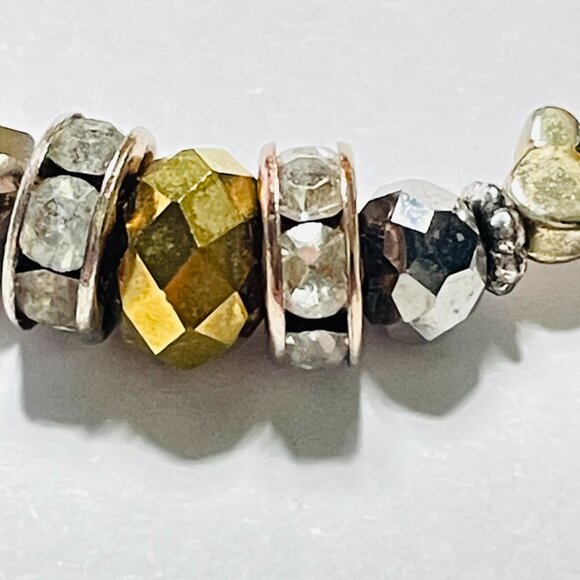 Disney Mickey Mouse Charm Hoop Earrings Gold Tone Beaded Drop - Picture 8 of 11